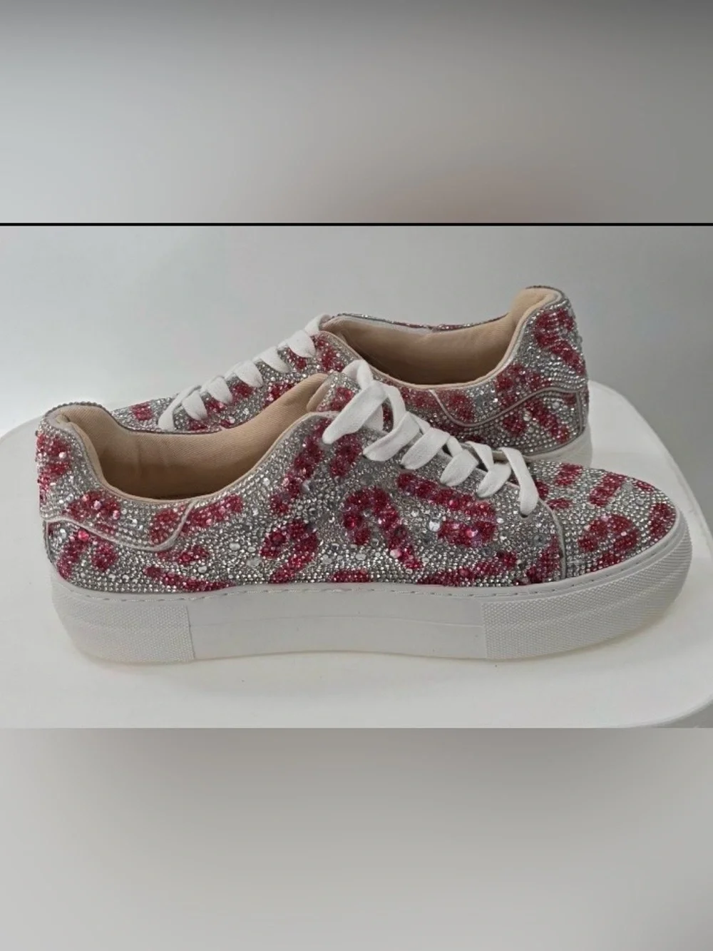 Betsey Johnson Sidny Women's Sparkle Candy Cane Sneakers - NEW